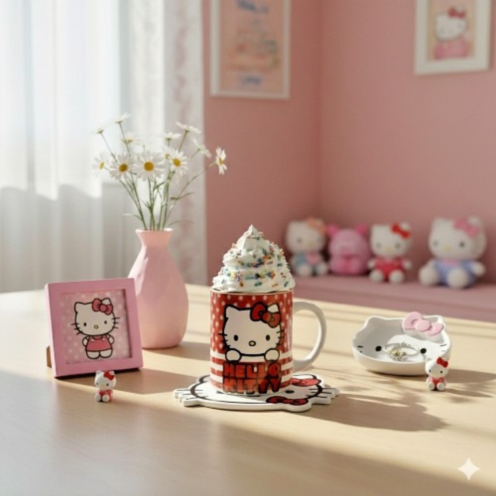 Hello Kitty 20oz‎ Ceramic Mug by Silver Buffalo – Oversized Polka Dot Coffee Cup
